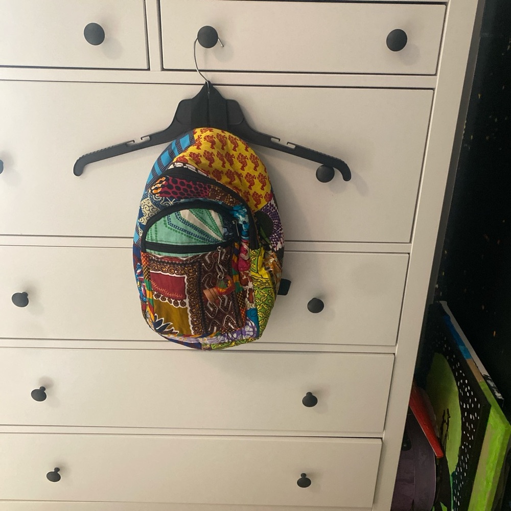 African print backpack